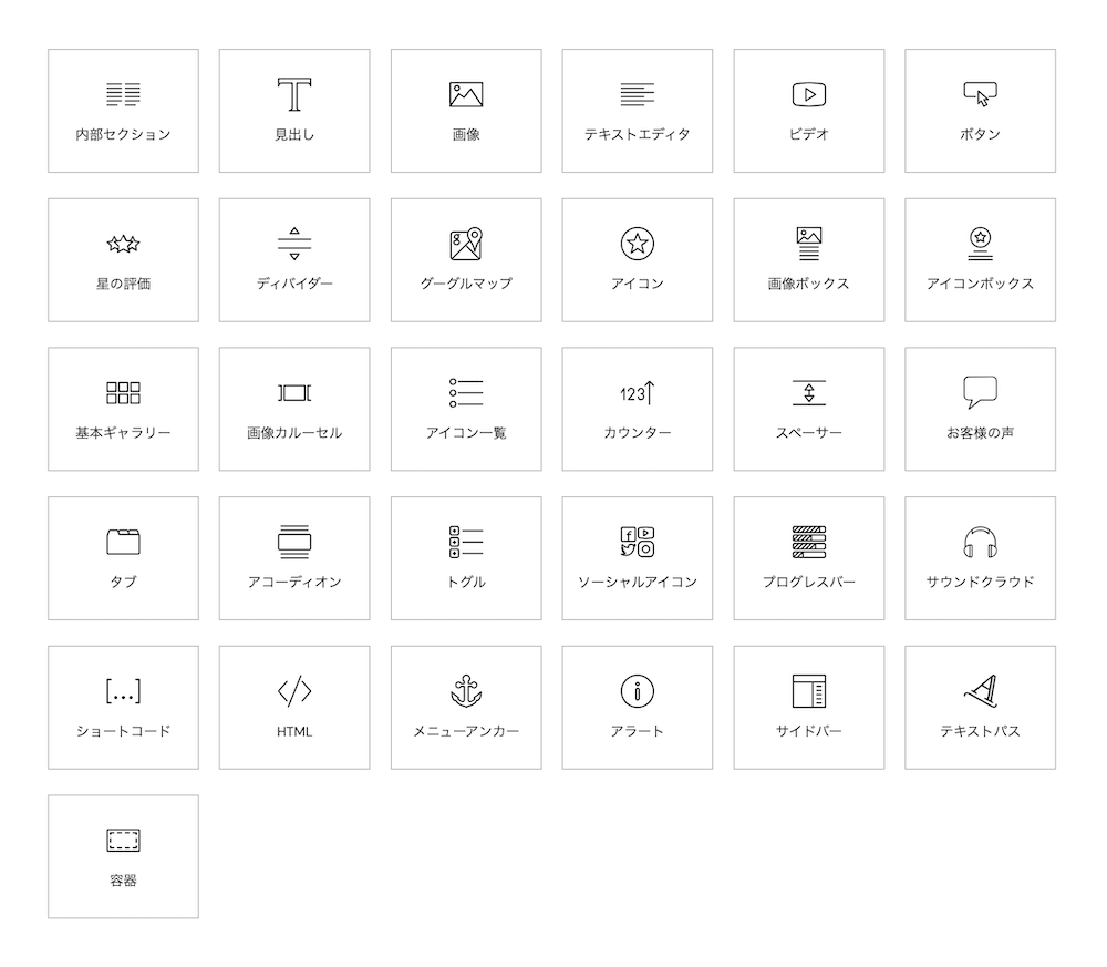 Elementor基本的ウィジェット